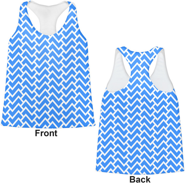 Zigzag Womens Racerback Tank Tops - Medium - Front and Back