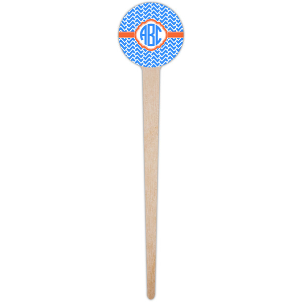 Zigzag Wooden 4" Food Pick - Round - Single Pick