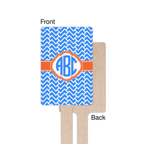 Zigzag Wooden 6.25" Stir Stick - Rectangular - Single - Front & Back