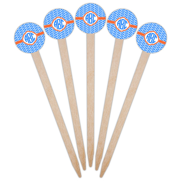 Zigzag Wooden 6" Food Pick - Round - Fan View