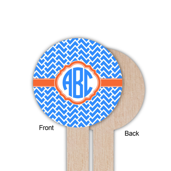 Zigzag Wooden 6" Food Pick - Round - Single Sided - Front & Back