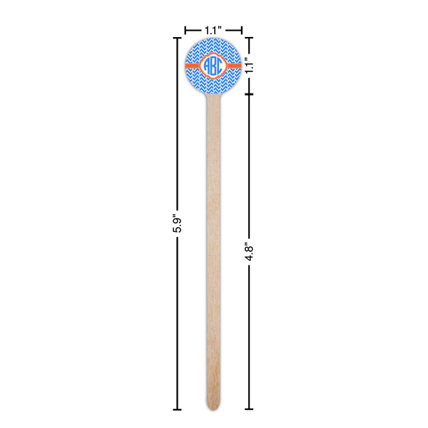 Zigzag Wooden 6" Stir Stick - Round - Dimensions