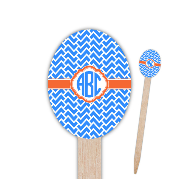 Custom Zigzag Oval Wooden Food Picks (Personalized)