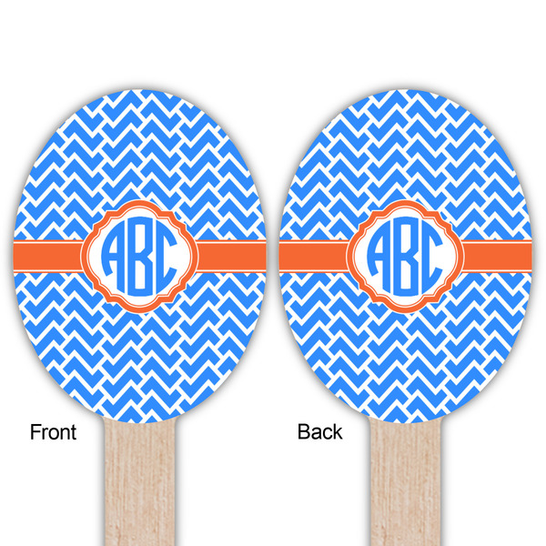 Zigzag Wooden Food Pick - Oval - Double Sided - Front & Back