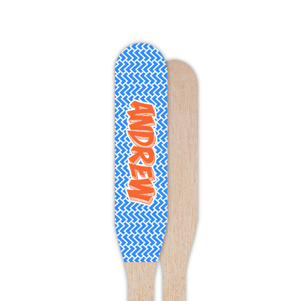 Zigzag Wooden Food Pick - Paddle - Single Sided - Front & Back