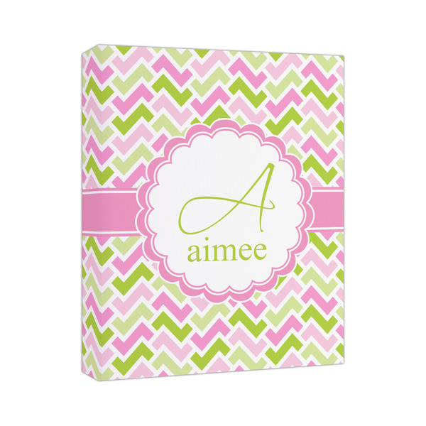 Custom Pink & Green Geometric Canvas Print (Personalized)