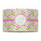 Pink & Green Geometric 12" Drum Lampshade - FRONT (Fabric)