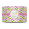 Pink & Green Geometric 12" Drum Lampshade - FRONT (Poly Film)