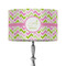 Pink & Green Geometric 12" Drum Lampshade - ON STAND (Fabric)