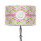 Pink & Green Geometric 12" Drum Lampshade - ON STAND (Poly Film)
