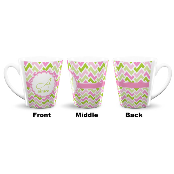 Pink & Green Geometric 12 Oz Latte Mug - Approval