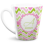 Pink & Green Geometric 12 Oz Latte Mug (Personalized)
