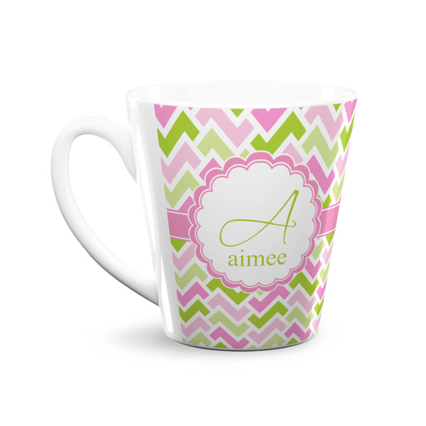 Pink & Green Geometric 12 Oz Latte Mug - Front