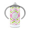 Pink & Green Geometric 12 oz Stainless Steel Sippy Cups - FRONT