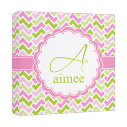 Pink & Green Geometric Canvas Print - 12x12 (Personalized)