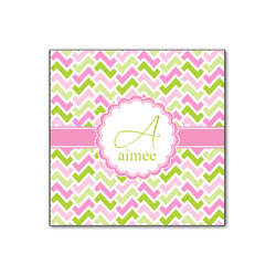 Pink & Green Geometric Wood Print - 12x12 (Personalized)