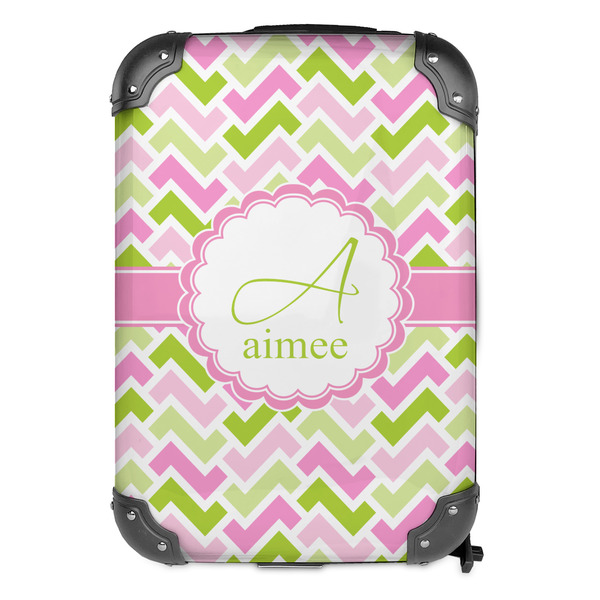 Pink & Green Geometric 13" Hard Shell Backpacks - FRONT