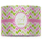 Pink & Green Geometric 16" Drum Lampshade - FRONT (Fabric)