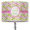 Pink & Green Geometric 16" Drum Lampshade - ON STAND (Fabric)
