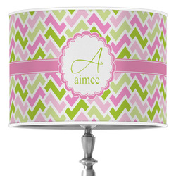 Pink & Green Geometric 16" Drum Lamp Shade - Poly-film (Personalized)