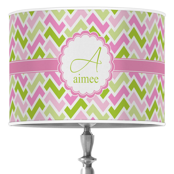 Custom Pink & Green Geometric Drum Lamp Shade (Personalized)