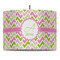 Pink & Green Geometric Drum Pendant Lamp (Personalized)