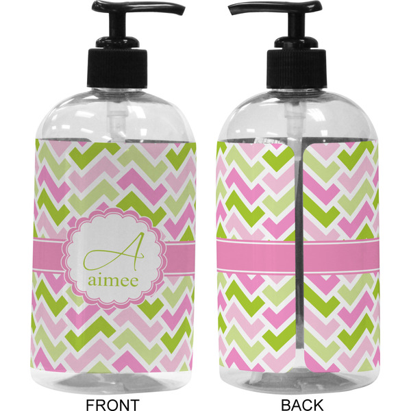 Pink & Green Geometric 16 oz Plastic Liquid Dispenser (Approval)