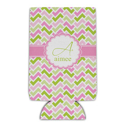 Pink & Green Geometric Can Cooler (Personalized)