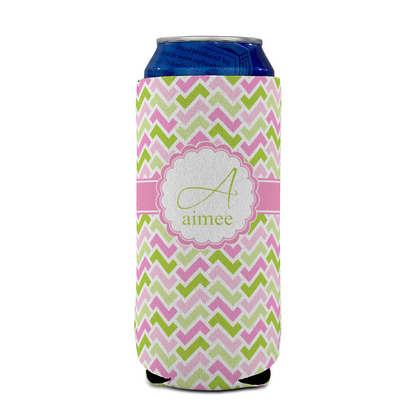Pink & Green Geometric 16oz Can Sleeve - FRONT (on can)