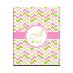 Pink & Green Geometric Wood Print - 16x20 (Personalized)