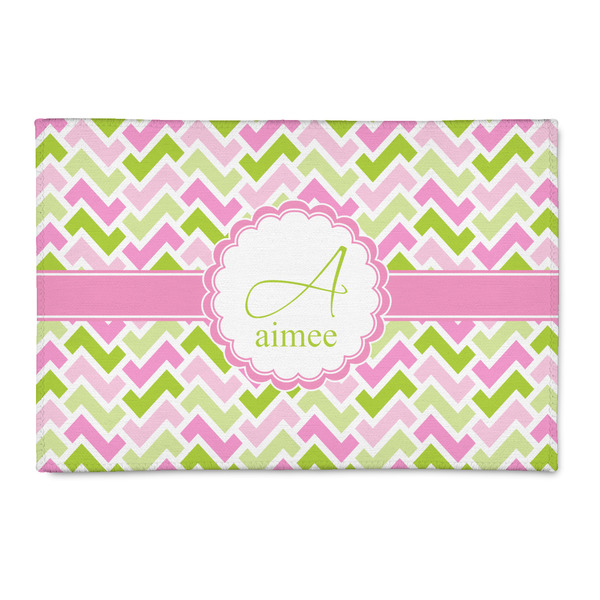 Custom Pink & Green Geometric 2' x 3' Indoor Area Rug (Personalized)