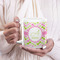 Pink & Green Geometric 20oz Coffee Mug - LIFESTYLE