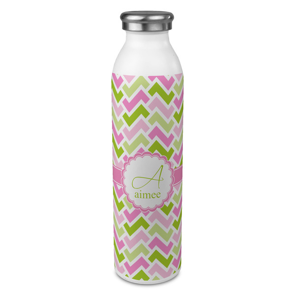 Custom Pink & Green Geometric 20oz Stainless Steel Water Bottle - Full Print (Personalized)