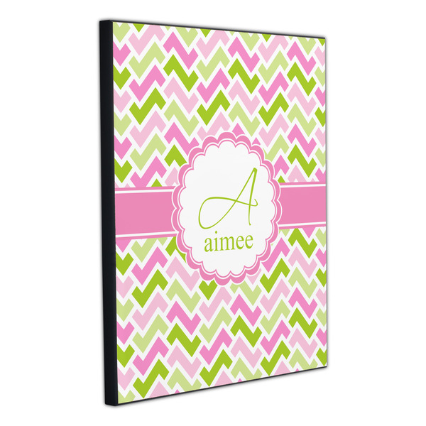 Pink & Green Geometric 20x24 Wood Print - Angle View