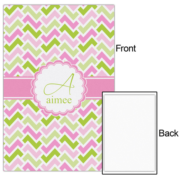 Pink & Green Geometric 20x30 - Matte Poster - Front & Back