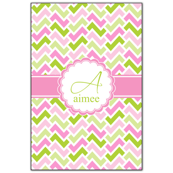 Custom Pink & Green Geometric Wood Print - 20x30 (Personalized)
