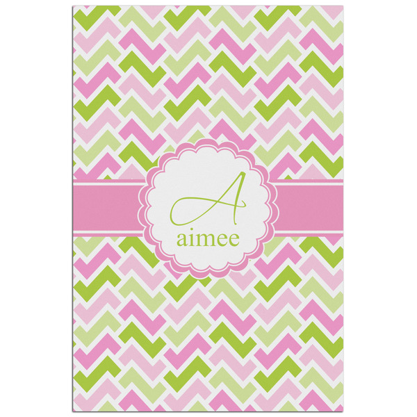 Custom Pink & Green Geometric Poster - Matte - 24x36 (Personalized)