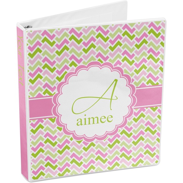 Pink & Green Geometric 3-Ring Binder 3/4 - Main