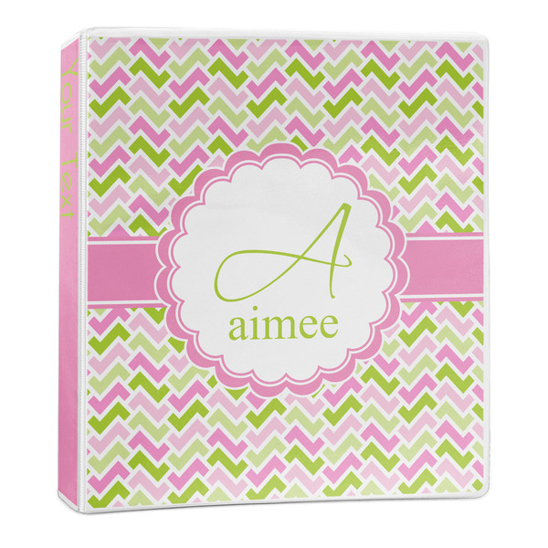 Pink & Green Geometric 3-Ring Binder Main- 1in