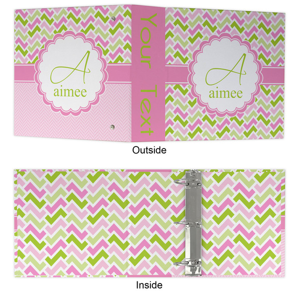 Pink & Green Geometric 3 Ring Binders - Full Wrap - 3" - APPROVAL