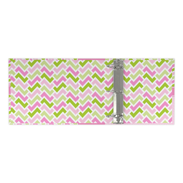 Pink & Green Geometric 3 Ring Binders - Full Wrap - 3" - OPEN INSIDE