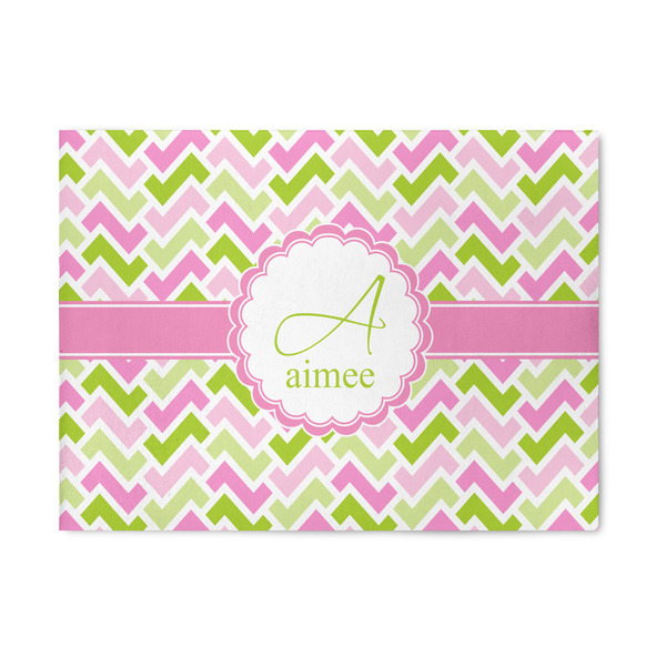 Custom Pink & Green Geometric Area Rug (Personalized)