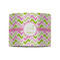 Pink & Green Geometric 8" Drum Lampshade - FRONT (Fabric)
