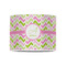 Pink & Green Geometric 8" Drum Lampshade - FRONT (Poly Film)
