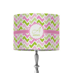 Pink & Green Geometric 8" Drum Lamp Shade - Fabric (Personalized)