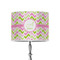 Pink & Green Geometric 8" Drum Lampshade - ON STAND (Poly Film)