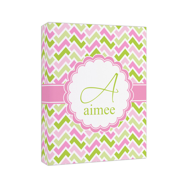 Pink & Green Geometric 8x10 - Canvas Print - Angled View