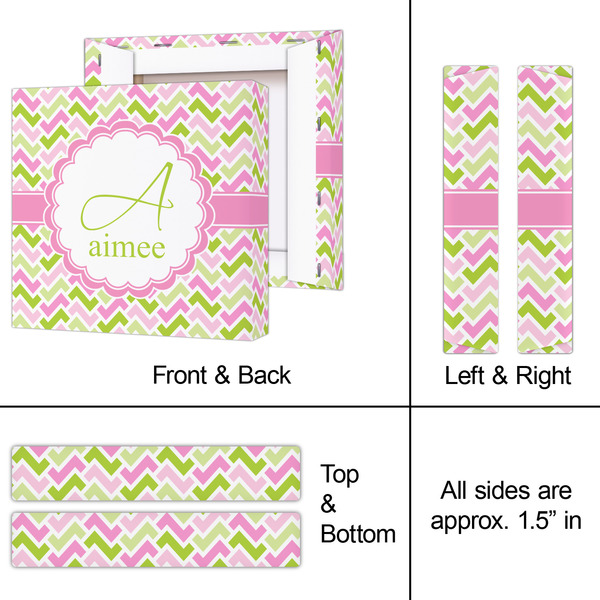 Pink & Green Geometric 8x8 - Canvas Print - Approval