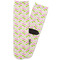 Pink & Green Geometric Adult Crew Socks - Single Pair - Front and Back