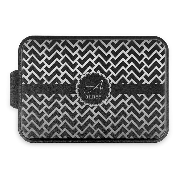 Pink & Green Geometric Aluminum Baking Pan - Black Lid - FRONT